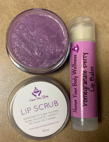 Flavored Lip Scrub and Lip Balm Set