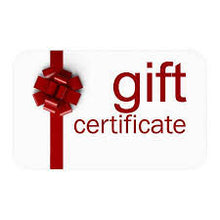 Gift Certificates for Special Services and Session Lengths